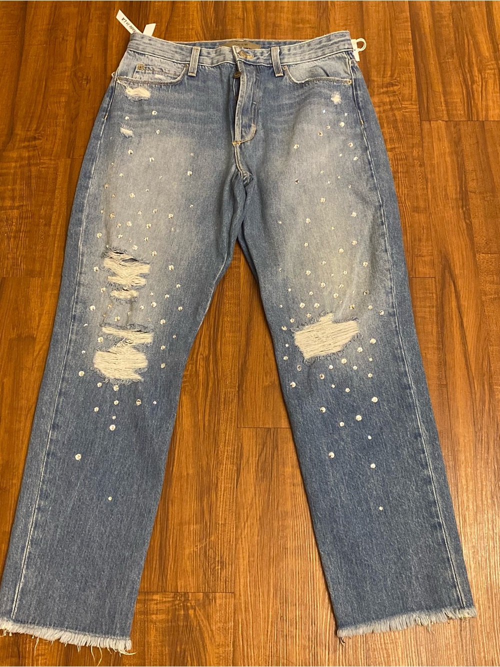 New Joe's Jeans The SmithStraight-Leg Distressed Jeans with Rhinestones